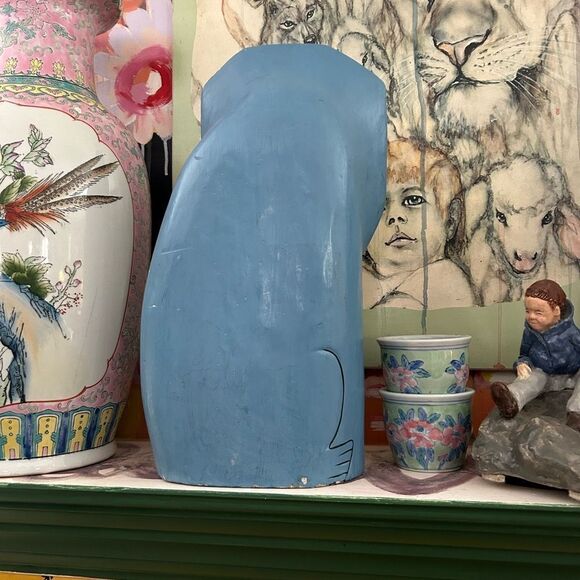 Indonesian Painted Wood Folk Art Lion Vintage - Picture 5 of 11